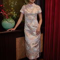 The Huā Collection Women Fitted Cheongsam in 蕊 Blossom Jacquard Lilac - Umbi