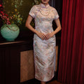 The Huā Collection Women Fitted Cheongsam in 蕊 Blossom Jacquard Lilac - Umbi