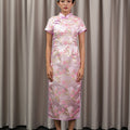 The Huā Collection Women Fitted Cheongsam in 蕊 Blossom Jacquard Lilac - Umbi