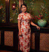 The Huā Collection Women Fitted Cheongsam in 蕊 Blossom Jacquard Red - Umbi