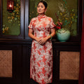 The Huā Collection Women Fitted Cheongsam in 蕊 Blossom Jacquard Red - Umbi