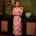 The Huā Collection Women Fitted Cheongsam in 蕊 Blossom Jacquard Red - Umbi