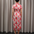 The Huā Collection Women Fitted Cheongsam in 蕊 Blossom Jacquard Red - Umbi