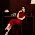 The Huā Collection Women Fitted Cheongsam in 绮 Elegant Lace Red - Umbi