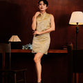 The Huā Collection Women Short Skirt in 蕊 Blossom Jacquard Yellow - Umbi