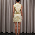 The Huā Collection Women Short Skirt in 蕊 Blossom Jacquard Yellow - Umbi