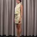 The Huā Collection Women Short Skirt in 蕊 Blossom Jacquard Yellow - Umbi