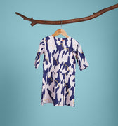 The Kenangan Raya Baby Kurung Dress Marble Print - Umbi