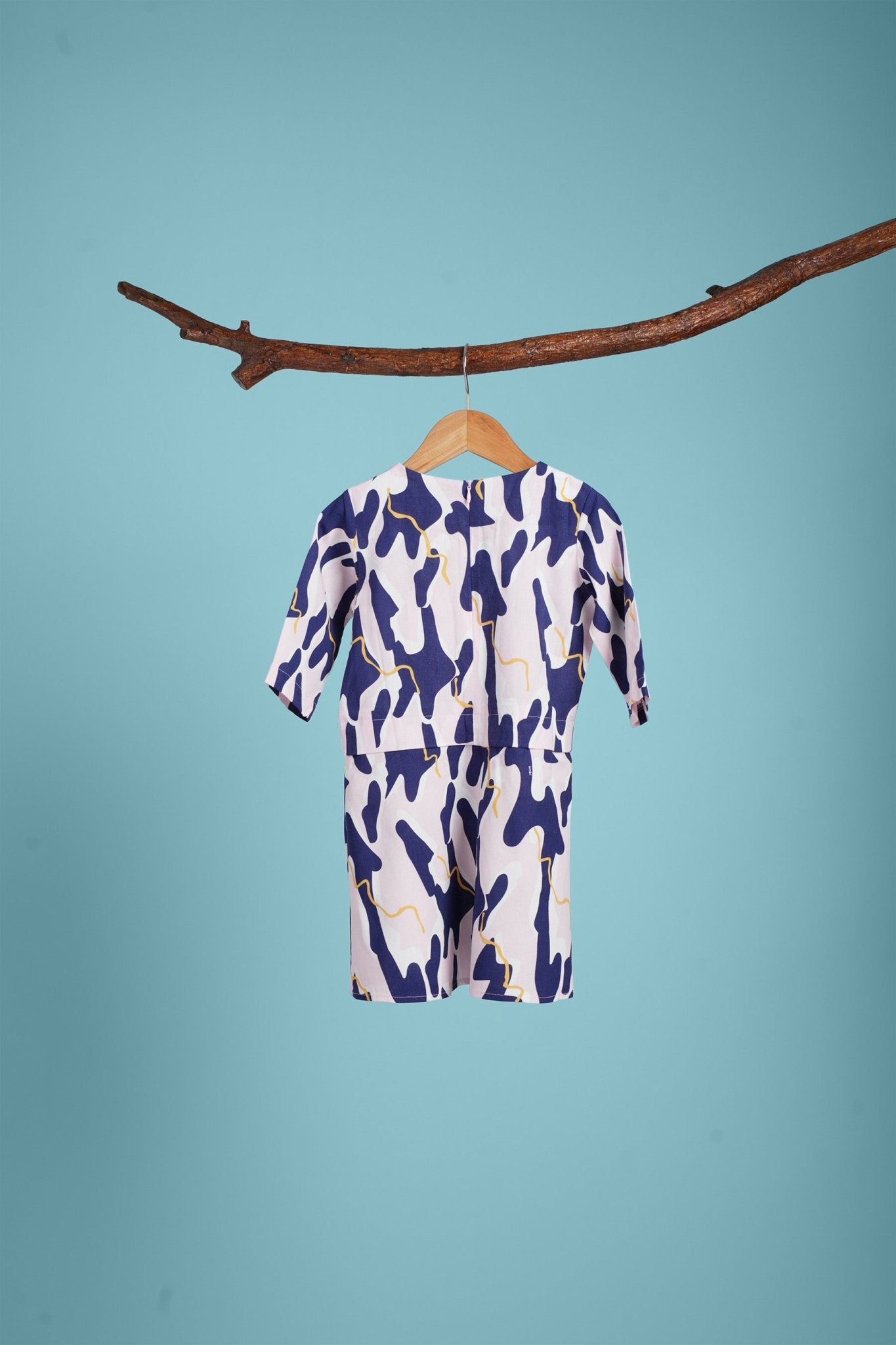 The Kenangan Raya Baby Kurung Dress Marble Print - Umbi