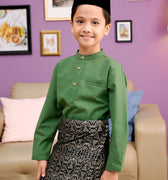 The Kenangan Raya Boy Baju Melayu Set Pine Green - Umbi