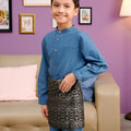 The Kenangan Raya Boy Baju Melayu Set Steel Blue - Umbi