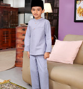 The Kenangan Raya Boy Baju Melayu Set Stone Blue - Umbi
