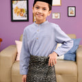 The Kenangan Raya Boy Baju Melayu Set Stone Blue - Umbi