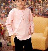 The Kenangan Raya Boy Kurta Top Pink - Umbi