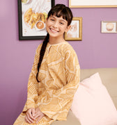 The Kenangan Raya Girl Kurung Top Gasing Print - Umbi