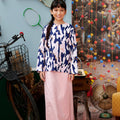 The Kenangan Raya Girl Kurung Top Marble Print - Umbi