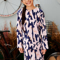 The Kenangan Raya Girl Kurung Top Marble Print - Umbi