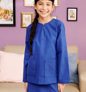 The Kenangan Raya Girl Kurung Top Royal Blue - Umbi