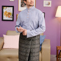 The Kenangan Raya Men Baju Melayu Set Stone Blue - Umbi