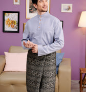 The Kenangan Raya Men Baju Melayu Set Stone Blue - Umbi