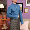 The Kenangan Raya Men Baju Melayu Steel Blue - Umbi