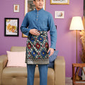 The Kenangan Raya Men Baju Melayu Steel Blue - Umbi