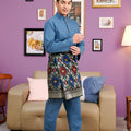 The Kenangan Raya Men Baju Melayu Steel Blue - Umbi