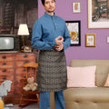 The Kenangan Raya Men Baju Melayu Steel Blue - Umbi