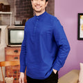 The Kenangan Raya Men Collar Kurta Top Royal Blue - Umbi