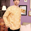 The Kenangan Raya Men Modern Kurta Top Gasing Print - Umbi