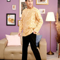 The Kenangan Raya Men Modern Kurta Top Gasing Print - Umbi