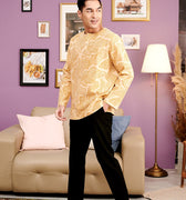 The Kenangan Raya Men Modern Kurta Top Gasing Print - Umbi