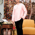 The Kenangan Raya Men Modern Kurta Top Pink - Umbi