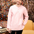 The Kenangan Raya Men Modern Kurta Top Pink - Umbi