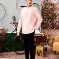 The Kenangan Raya Men Modern Kurta Top Pink - Umbi