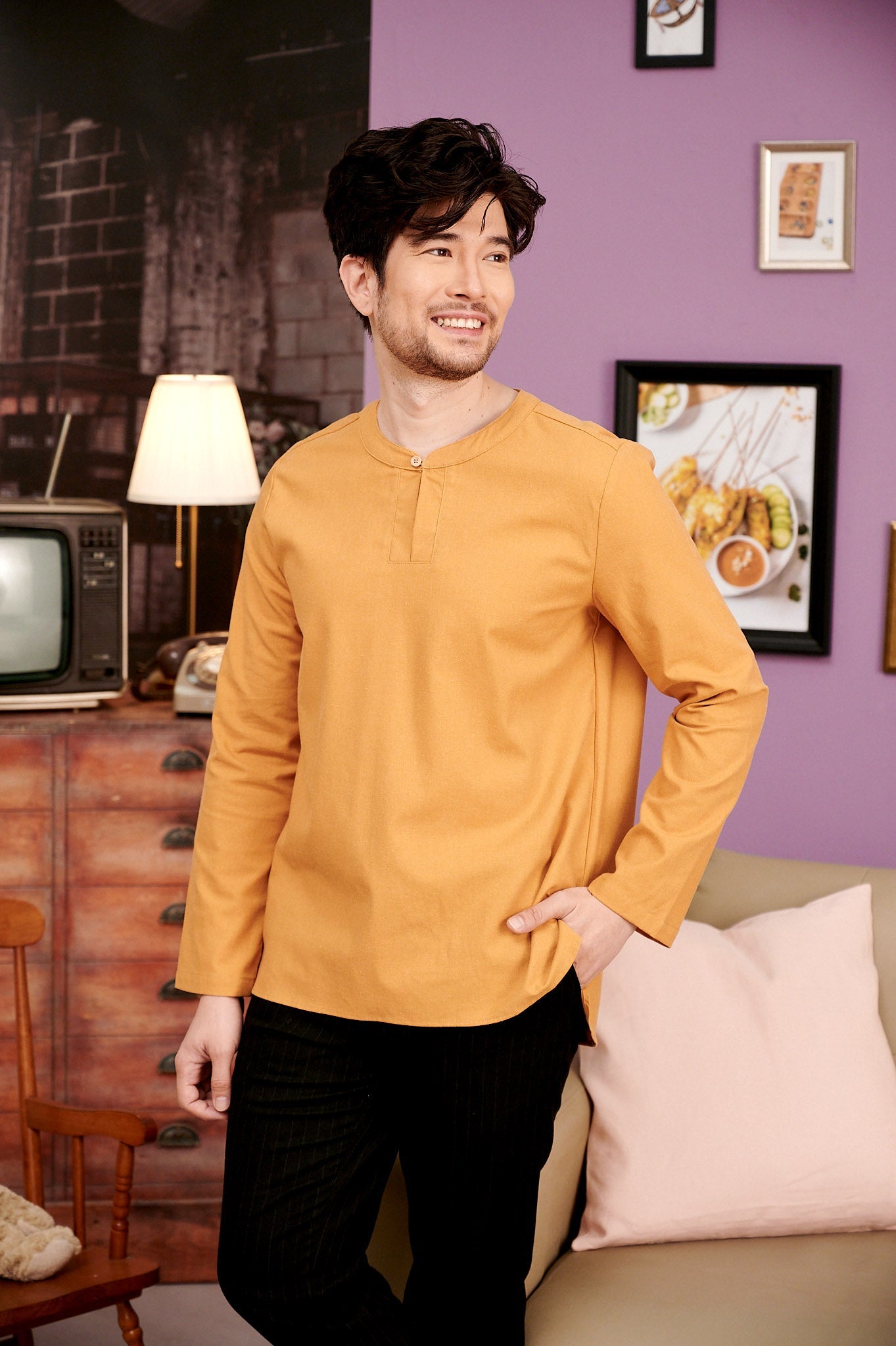 The Kenangan Raya Men Modern Teluk Belanga Top Brown - Umbi