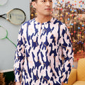 The Kenangan Raya Men Modern Teluk Belanga Top Marble Print - Umbi