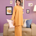 The Kenangan Raya Women Mandarin Collar Kurung Blouse Brown - Umbi
