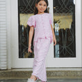 The Lumiere Collection Girl Amelia Kurung Set in Ballerina Pink Lace - Umbi