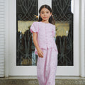 The Lumiere Collection Girl Amelia Kurung Set in Ballerina Pink Lace - Umbi