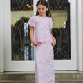 The Lumiere Collection Girl Amelia Kurung Set in Ballerina Pink Lace - Umbi