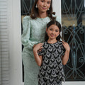 The Lumiere Collection Girl Amelia Kurung Set in Black Teardrop Lace - Umbi
