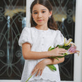 The Lumiere Collection Girl Amelia Kurung Set in Snow White Lace - Umbi