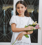 The Lumiere Collection Girl Amelia Kurung Set in Snow White Lace - Umbi