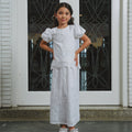 The Lumiere Collection Girl Amelia Kurung Set in Snow White Lace - Umbi