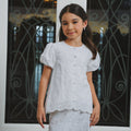 The Lumiere Collection Girl Amelia Kurung Set in Snow White Lace - Umbi