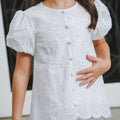 The Lumiere Collection Girl Amelia Kurung Set in Snow White Lace - Umbi
