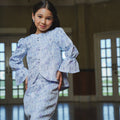 The Lumiere Collection Girl Sofia Kurung Set in Brocade Ice Blue - Umbi