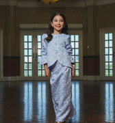 The Lumiere Collection Girl Sofia Kurung Set in Brocade Ice Blue - Umbi