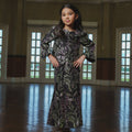 The Lumiere Collection Girl Sofia Kurung Set in Brocade Jade Black - Umbi
